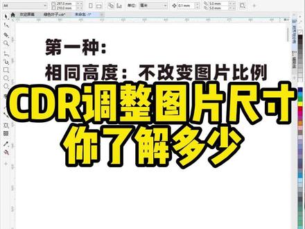 #CDR教程 #平面设计 #画册设计 #小技巧 #办公技巧 CDR快速调整图片尺寸小技巧,简单又便宜,提高工作效率300倍!