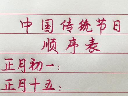 中国传统节日顺序表!你都记住了吗?