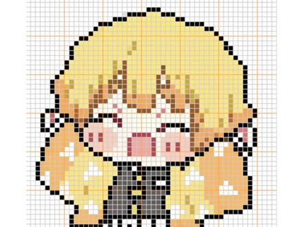 鬼灭之刃拼豆图纸来啦!#我染上了拼豆 #鬼灭之刃 #像素画 #拼豆图纸