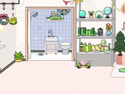 米加绿色系房间改造教程#米加小镇世界 #米加房间布置