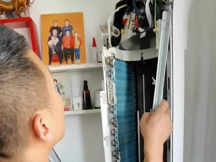 奥克斯圆柱空调安装#奥克斯空调 #小绿人家电清洗