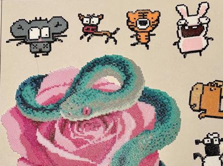 十二大侠赛金刚!#拼豆 #拼豆图纸 #十二生肖 #手工diy #手工