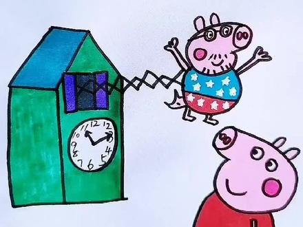 一笔一笔学画画#小猪佩奇简笔画#儿童动画#小猪佩奇儿童动画片全集#益智早教#儿童学画画