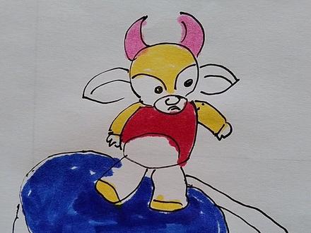 教你画大角牛#简单易学 #儿童画 #想画就画 #一看就会 @DJ小助手