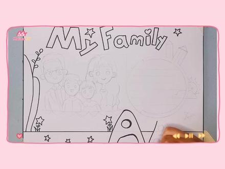 英语全家福手抄报~#创作灵感 #画画 #简笔画 #手抄报 #手绘