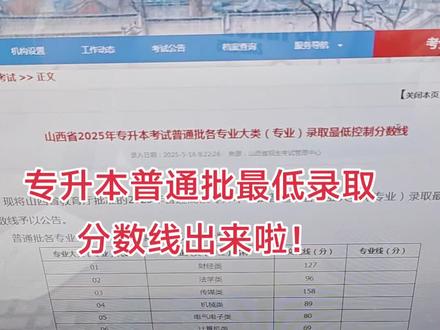 专升本录取分数线出来了,快去查#专升本 #本科#山西专升本