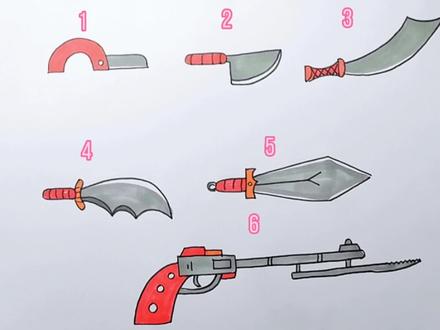 不同年级画的兵器,你是几年级#不同年级画画 #简笔画 #创意美术