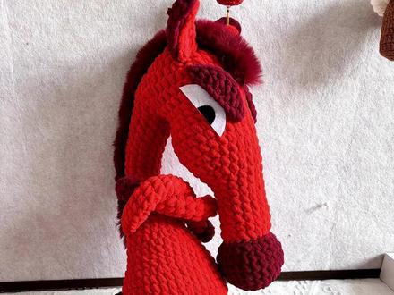 傲娇马玩偶钩织教程(二) 适合新手宝宝的超详细钩织教程 冰条线钩织,尺寸长55cm🧶#毛绒玩具 #小马玩偶 #手工钩织 #钩织教程 #钩织玩偶