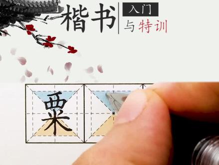 ##硬笔书法 今天我学习:粟,即稻谷,所以跟米有关的部首~