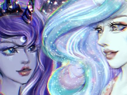 小马宝莉拟人|月亮公主宇宙公主
#小马宝莉 #拟人前与拟人后 #画画 #月亮公主 #宇宙公主