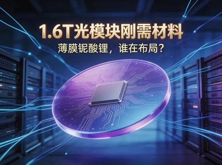 薄膜铌酸锂,1.6T光模块的“刚需”材料 1.6T光模块起量,调制器没有替代品。
AR眼镜、光子计算新应用落地,上游材料先行。
#薄膜铌酸锂 #光通信 #光模块 #半导体 #国产替代