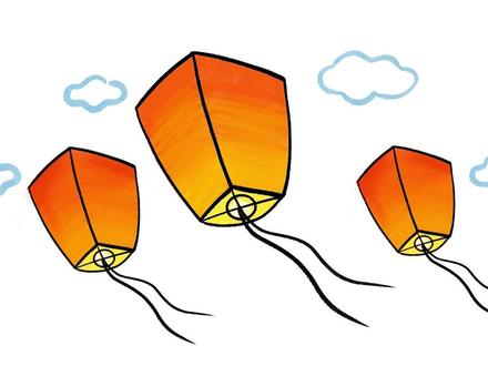 简单漂亮的孔明灯简笔画 #孔明灯 #简笔画 #儿童画