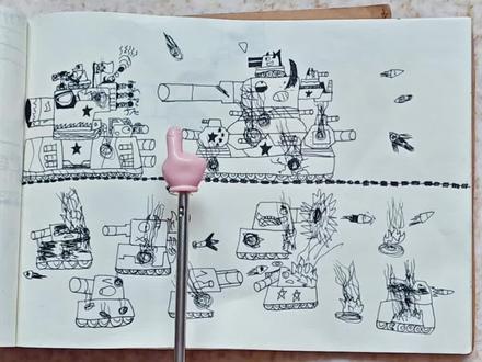 坦克世界创意联想画3#坦克世界动画 #画画 #儿童创意绘画 #日常瞎画系列