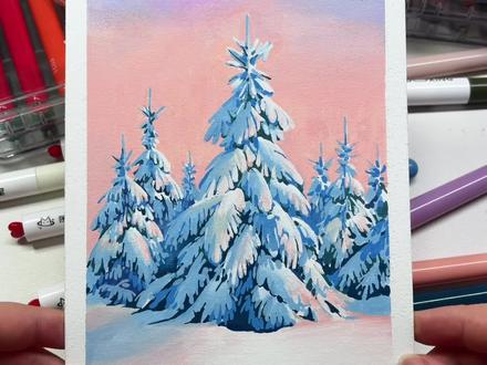 保姆级教学|❄️冬天怎么能少了雪松?色号:
天空:R207、R529、R496
树:R281、B292、R439、W01、B295、G772、G223、B302
✨笔:慕多星小红心丙烯马克笔✨
#丙烯马克笔 #绘画教程 #画画 #跟着抖音学画画 #零基础学画画