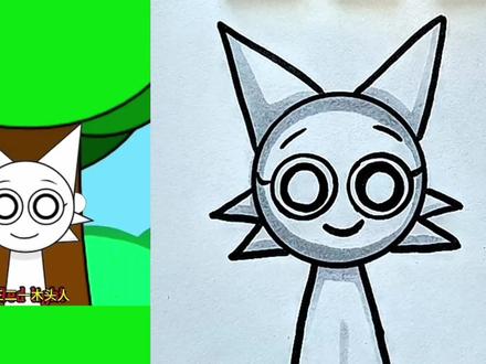 玩三,二,一木头人游戏的节奏盒子 #简笔画