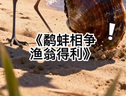 成语故事:《鹬蚌相争 渔人得利》#成语故事 #寓言故事 #儿童睡前故事听故事涨知识 #小故事大道理正能量 #儿童绘本阅读
