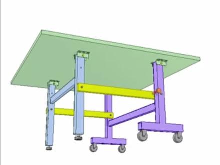 折叠乒乓球桌#机械设计 #非标机械设计 #学点机械 #乒乓球桌 #solidworks