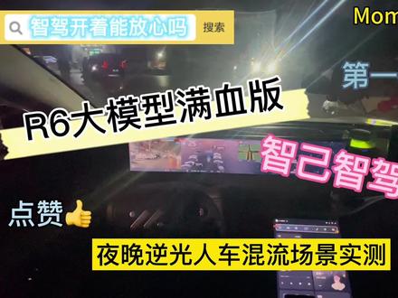 夜晚逆光场景,复杂路况实测智己R6大模型表现如何#智驾测评 #辅助驾驶#R6飞轮大模型 #智己 #Momenta