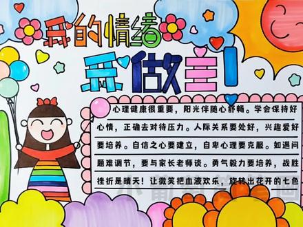 我的情绪我做主手抄报/心理健康手抄报,简单好看,有线稿可打印喔#心理健康 #我的情绪我做主 #手抄报 #心理健康手抄报 #抖音921好物节 @抖音青少年 @抖音小助手