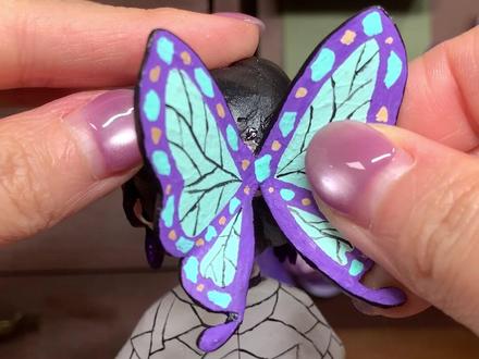 石膏娃娃爆改蝴蝶忍 你们想看的蝴蝶忍来啦~还想看哪个角色呢?记得告诉我喔~#鬼灭之刃 #蝴蝶忍 #DIY #手工 #爆改