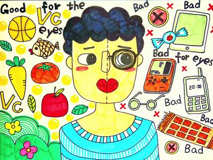 爱眼护眼主题绘画,爱护眼睛儿童简笔画,爱眼护眼手抄报素材