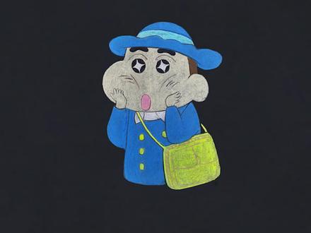 超简单粉笔画教学,如此可爱的蜡笔小新,有没有俘获你的小心心? #蜡笔小新 #粉笔画 #简笔画 @抖音小助手