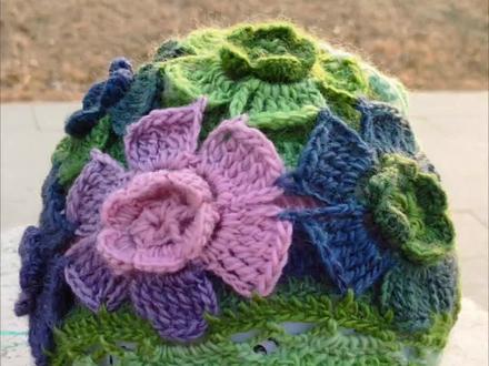 芙蓉花包头帽教程帽边连接#手工编织零基础教学 #手工帽子简单做法 #做手工我是认真的