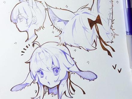 兽耳不会画?没体积?像纸片?干货分享! #创作者中心 #创作灵感 #绘画教程 #零基础学画画 #兽耳