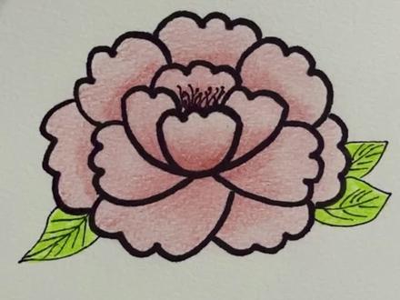 牡丹花寓意富贵圆满、幸福好运。点赞收获好运#简笔画 #牡丹 #简笔画教程 #牡丹画法 #一学就会的简笔画