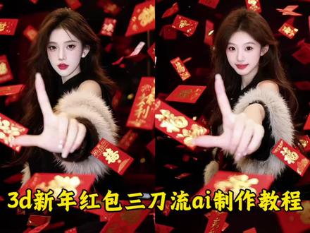 3d红包三刀流拍照ai制作教程 #剪映 #随变get红包三刀流拍照 #红包三刀流ai生成 #ai生成新年照 #ai新春氛围感写真教程 红包三刀流拍照 红包三刀流ai生成教程 三刀流拍照姿势 红包三刀流拍照教程 随变ai随便玩教程 红包三刀流ai生成模板 红包三刀流怎么p图 一键ai生成红包三刀流 一键get新年写真 ai红包3d写真