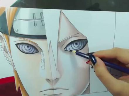 大神画的佩恩长门一左一右对比:只有轮回眼是一样的