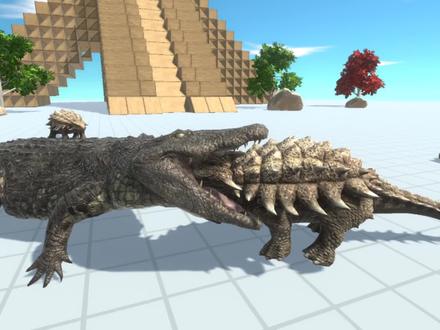 普鲁斯鳄VS甲龙,动物战斗模拟。