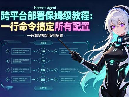AI助手安装太复杂? 一行命令解决 两分钟搞定部署 Hermes Agent安装难题终于解决了!一行命令自动配置,无需手动安装依赖。支持Linux、macOS、WSL2、Android多平台。点击观看,两分钟完成部署!#AI工具 #技术分享 #开发者 #AI助手 #程序员 #代码 #开源项目