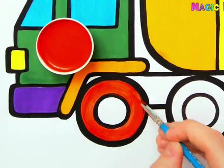儿童和幼儿的水罐车绘画、着色| 如何绘画,绘画基础 #创意 #创意美术 #简笔画 #儿童画 #宝宝学画画