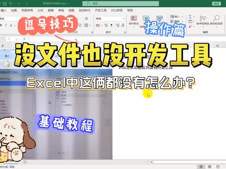 为什么我的Excel上面没有文件也没开发工具选项? #office办公技巧 #excel #职场