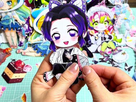 蝴蝶忍可动纸片人制作教程 一起来做可爱的蝴蝶忍可动纸片人吧!#蝴蝶忍 #鬼灭之刃 #亲子手工制作 #可动纸片人教程 #手工