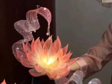 DIY悬浮莲花灯拍照道具diy材料包新年创意灯笼#造液花制作教程 #小夜灯 #灯笼簪子会发光 #绒花扭扭棒教程 #好物推荐🔥