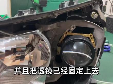 三菱车灯升级#福州改灯 #福州汽车大灯升级 #led双光透镜 #改灯