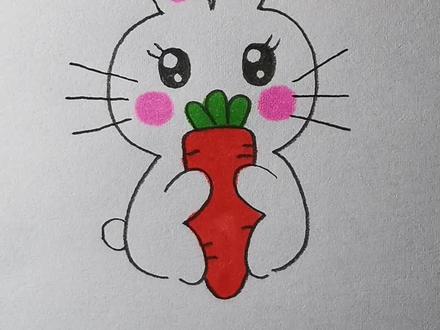 用五个“3”画小白兔。#简笔画 #儿童画 #画画