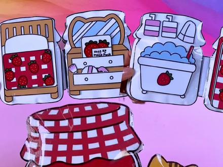 草莓酱里的猫咪捏捏书#手工制作#安静书#手工DIY