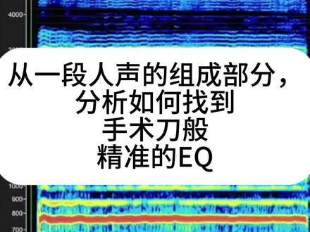 手术刀般精准的EQ 从一段人声的组成部分,分析如何找到手术刀般精准的EQ。#频谱分析 #均衡器调节 #百万调音师 #eq #光谱分析仪