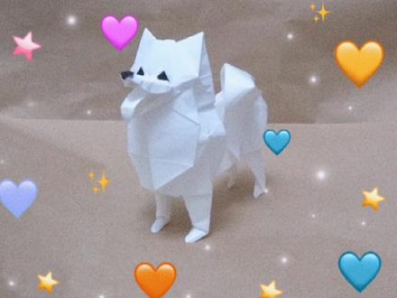 快让你绝顶聪明的手工人闺蜜来搞这个超级简单的萨摩耶折纸吧,它真的太可爱了#闺蜜#手工 #折纸#萨摩耶