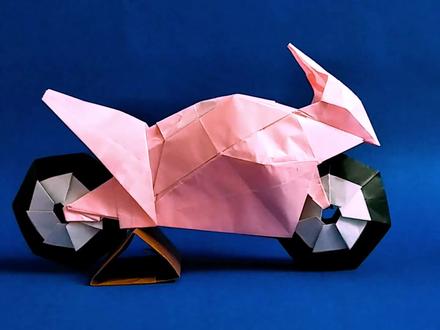 这是一辆没有速度与激情的摩托车!折一辆摩托赛车,当作装饰! #摩托车 #折纸教程 #折纸玩具 #赛车#装饰摆件