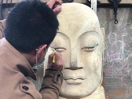 木雕人物头像制作#手艺人