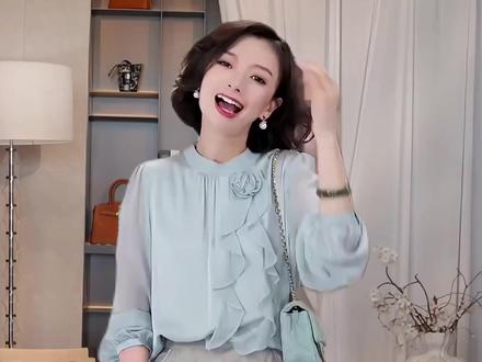 西子/【冰川之吻】重磅桑蚕丝弹力双乔荷叶边钉花长袖衬衣 #桑蚕丝 #衬衣 #谁穿谁好看系列 #高级感穿搭 #凉快舒服 @西子小老板娘 @我要上热门