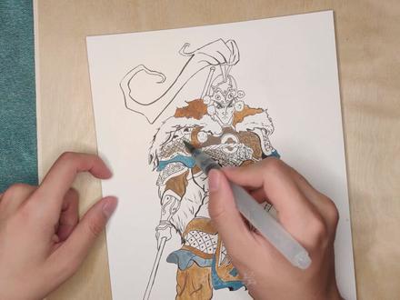 #想画就画 【手绘】五虎上将神威将军马超#乱涂乱画 #绘画过程