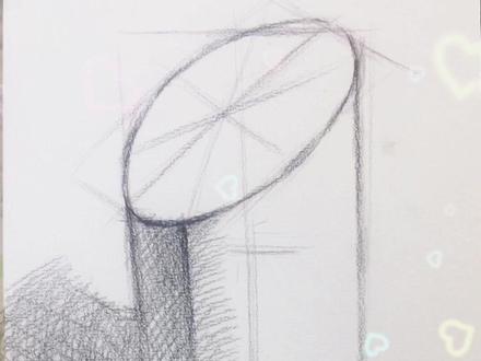 斜面圆柱体体重点在切椭圆#零基础学画画 #素描 #素描基础 #创作灵感