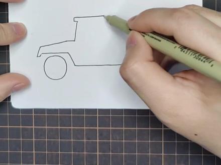 东风猛士军用越野车#简笔画 #一起学画画 #建军节 #画车 #八一建军节