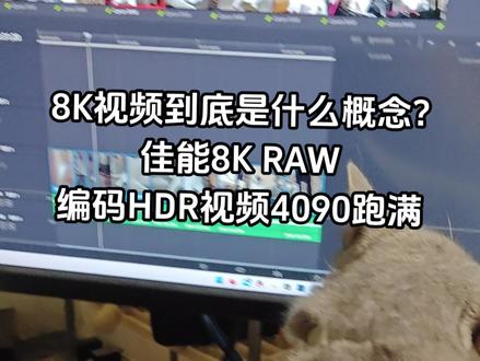 8k视频什么概念?HDR编码导出,4090直接跑满 !#电脑 #显卡 #佳能