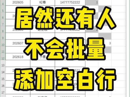 批量添加空白行 #知识分享 #办公技巧 #每天涨知识 #每天进步一点点